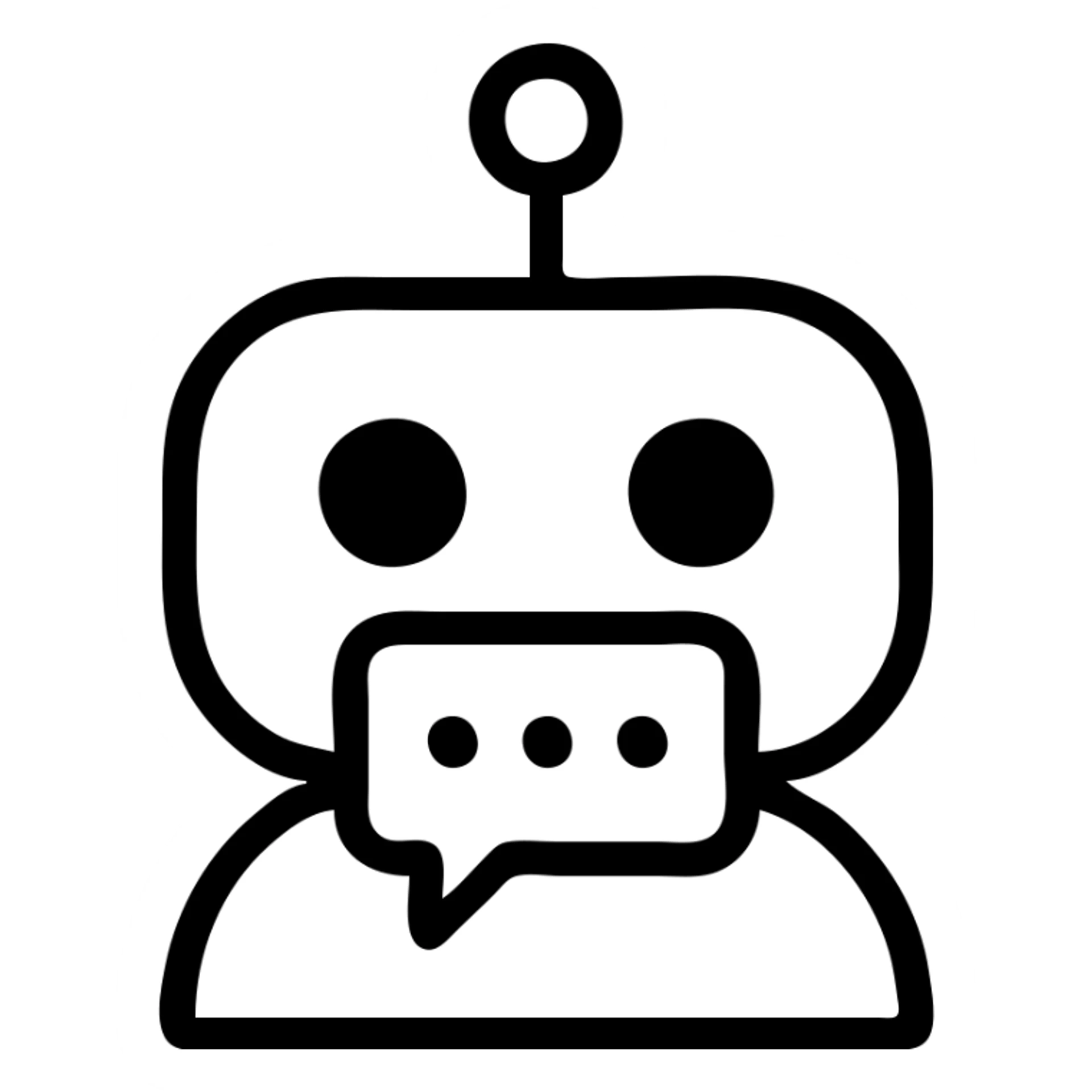A green chat bot sticker