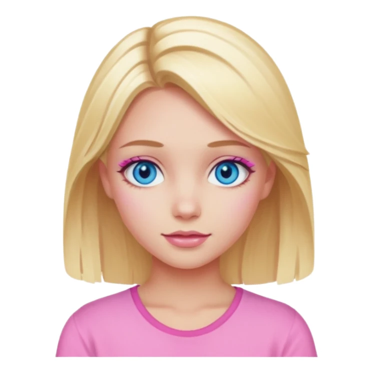 summer blonde girl blue  eyes pink highlights sticker