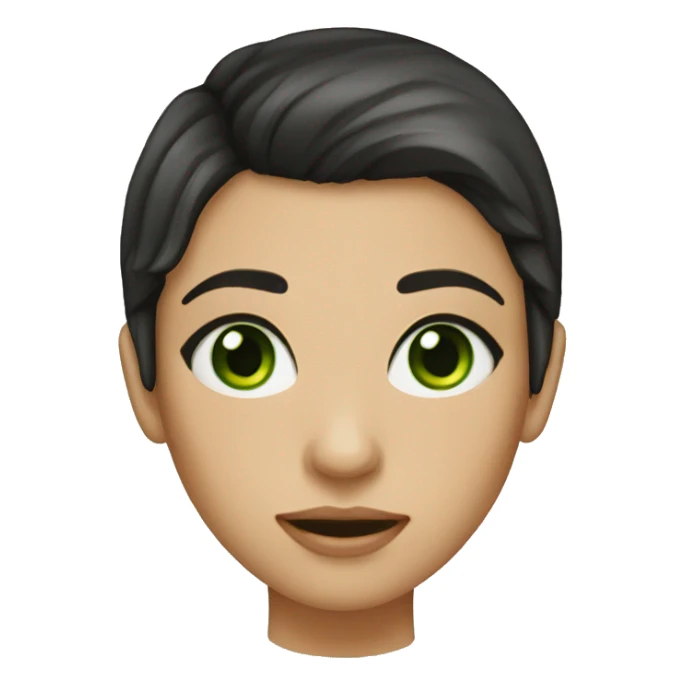 girl long dark hair green eyes  sticker