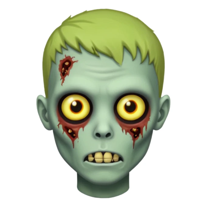 zombie boy with green face yellow eyes  sticker