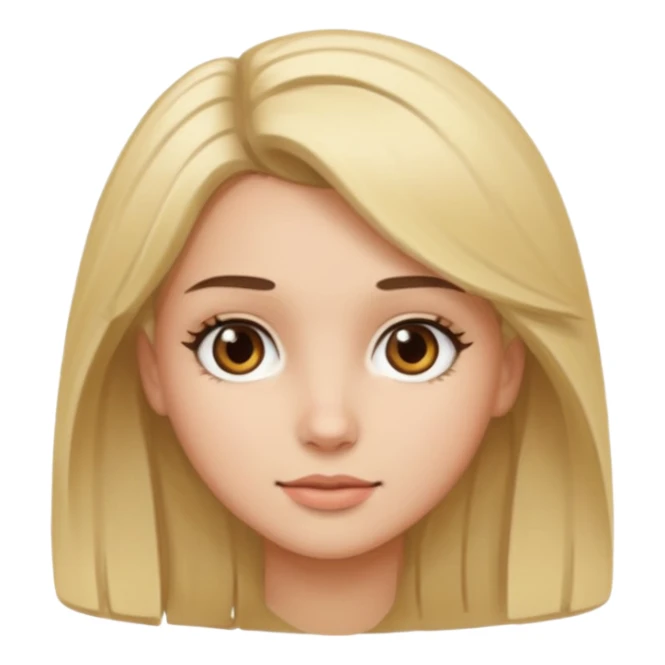 Brunette girl with blond hair and brown eyes sticker
