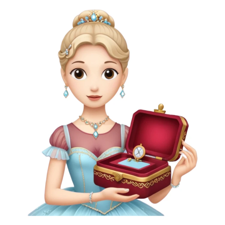 Ballerina captions Jewelry Music Box sticker