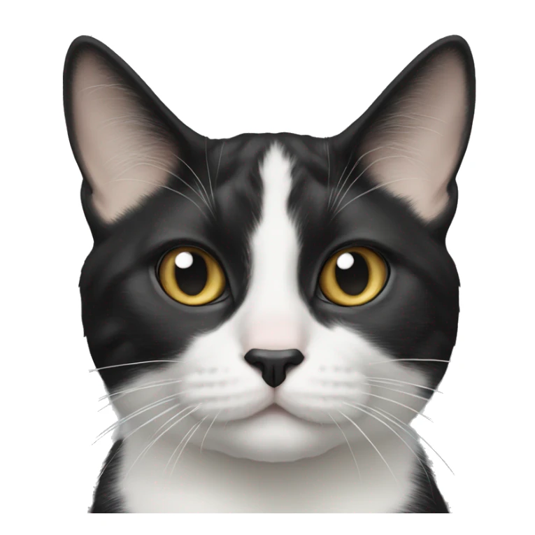 Tuxedo cat with black spot under nose sticker