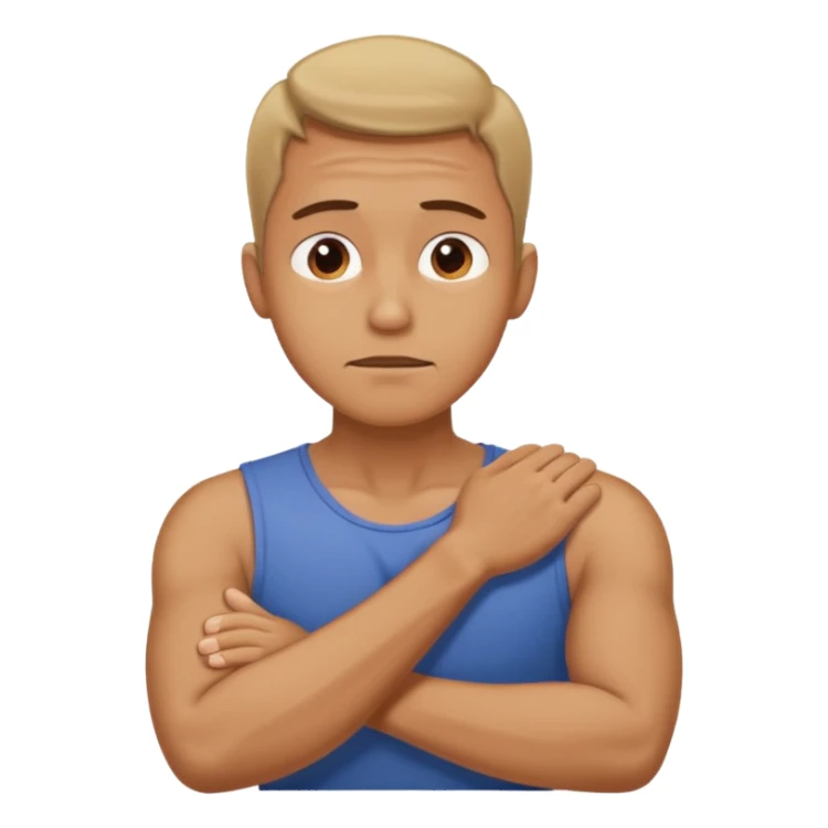 Man strangling  Himself with arms crossed over and grabbing neck tightly sticker