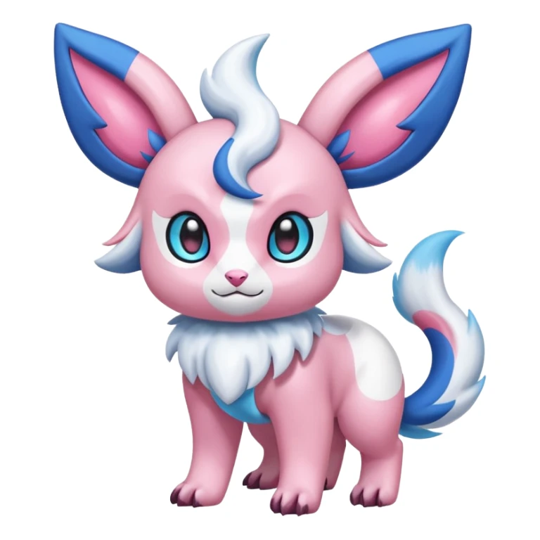Shiny Absol-Sylveon-Fakémon-hybrid-creature (full body)  sticker