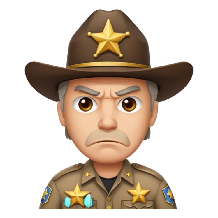 angry sheriff, one star sticker