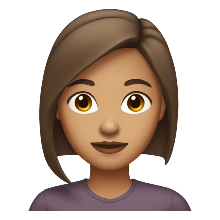 Lightskin female with brown straight hair  sticker