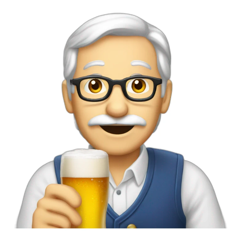 Père Noël qui offre un verre de bière sticker