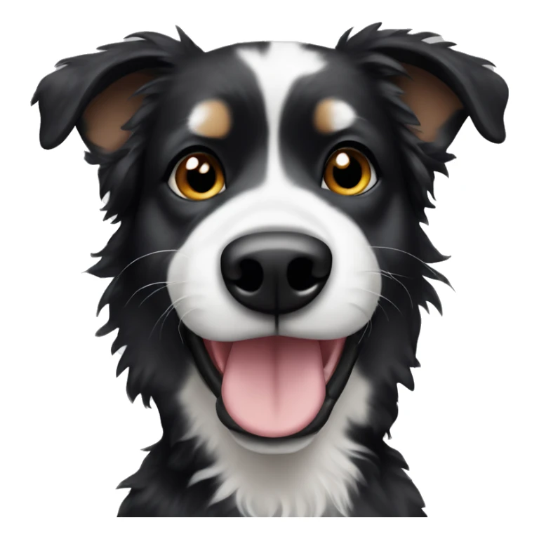 Black fur Aussie dog with white fur spot on head sticker