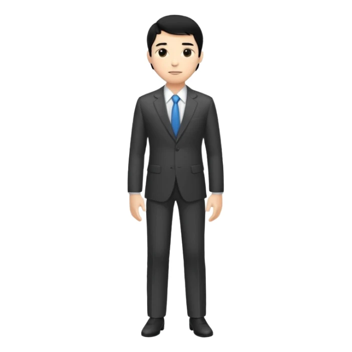BLACK HAIR LIGHT SKIN MAN FULL BODY BOSS sticker
