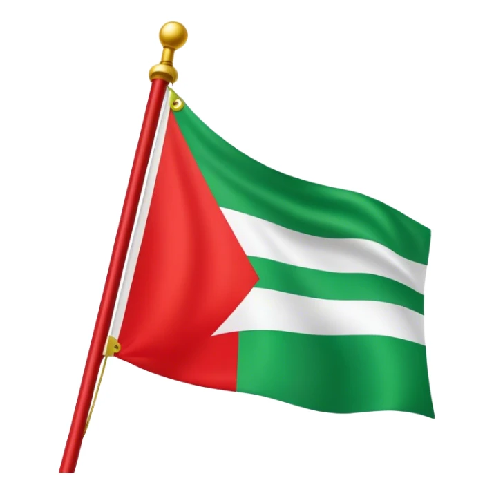 “A flag with a red top, a white stripe in the middle, and a green bottom.” sticker