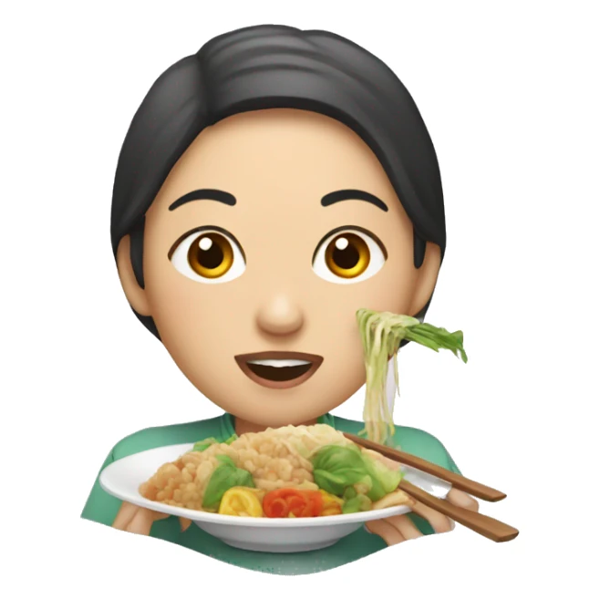 women eat ginsheng sticker
