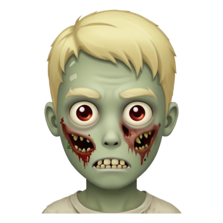 boy zombie beautiful with blonde hair sticker