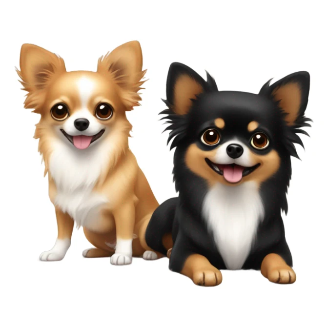 2 chihuahuas and 1 black & tan pomeranian playing  sticker