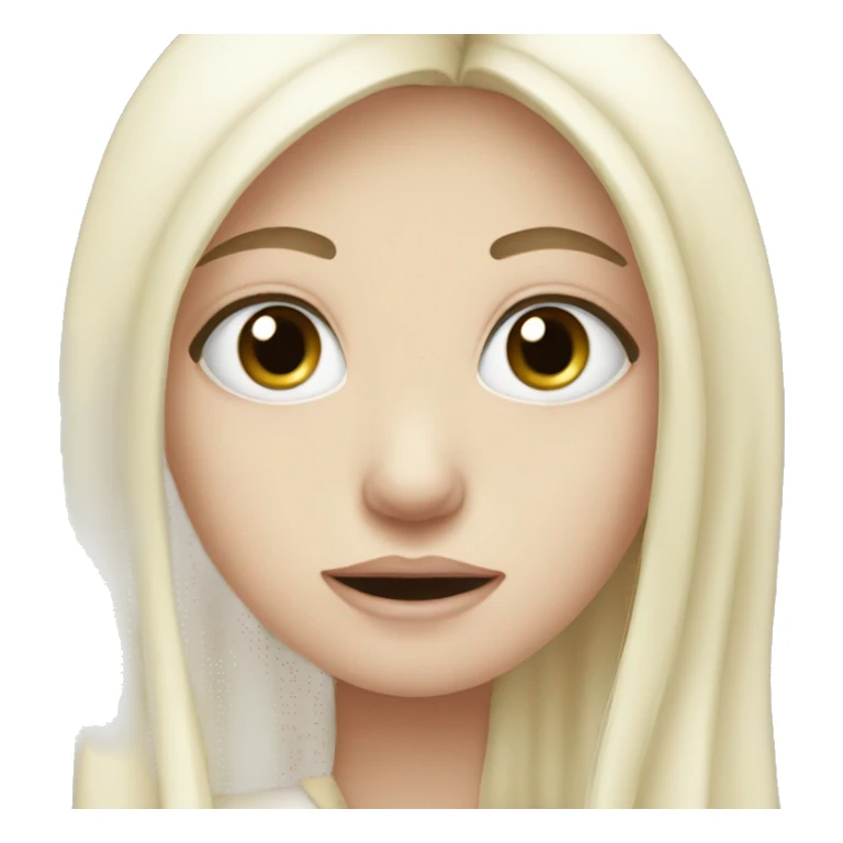 Pale girl with long black hair hungry  sticker