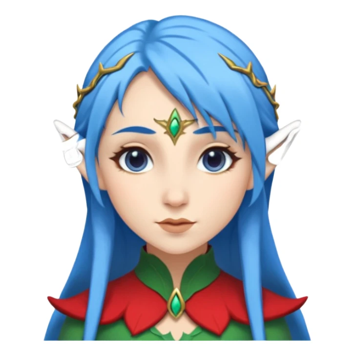 elf woman with blue hair sticker