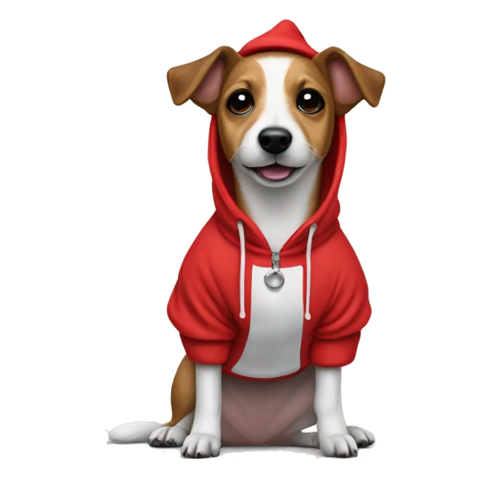 Jack Russel terrier wearing santa hoodie sticker