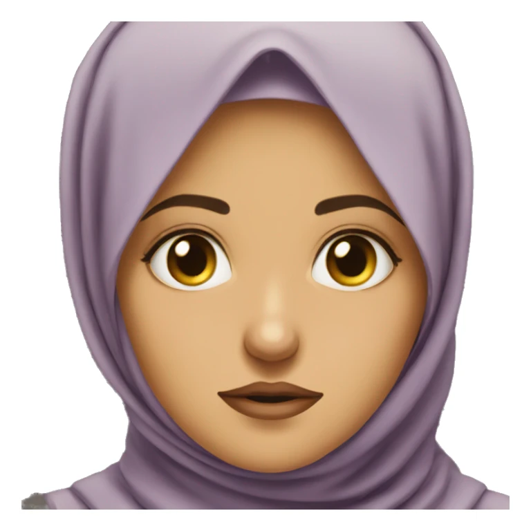 Hijabi-woman-eyes-looking-up-and-is-upset sticker