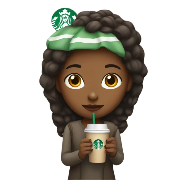 Girl with a Starbucks coffee sticker
