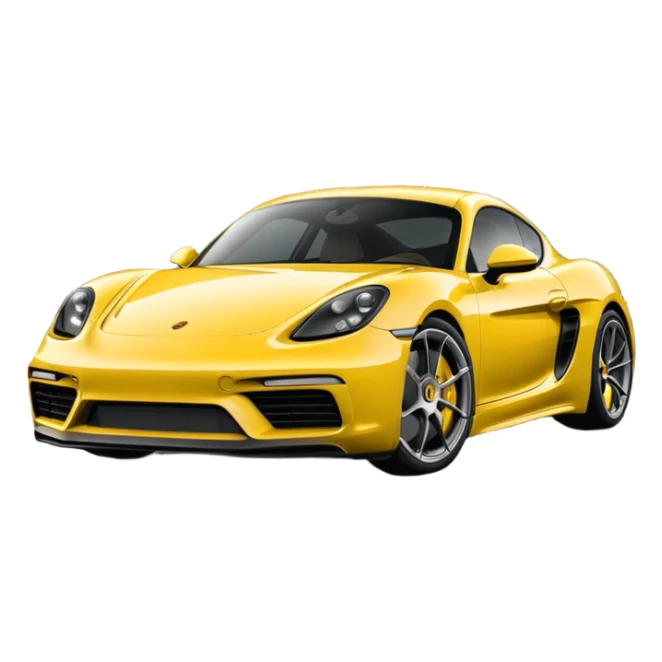 White Chalk colored exterior 2024 Porsche 718 Cayman GTS 4.0 with yellow ceramic brake calipers and dark silver anthracite rims sticker