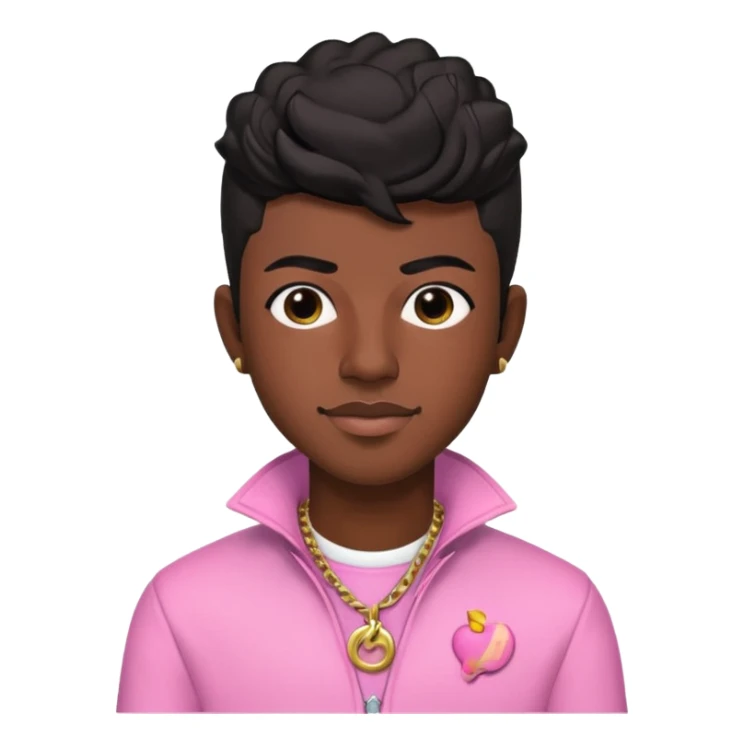 Lil Nas X black hair, pink outfit sticker