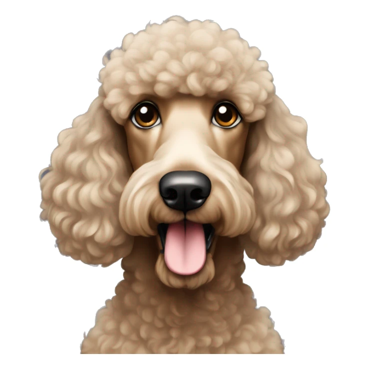 Black and tan standard phantom poodle head shot sticker