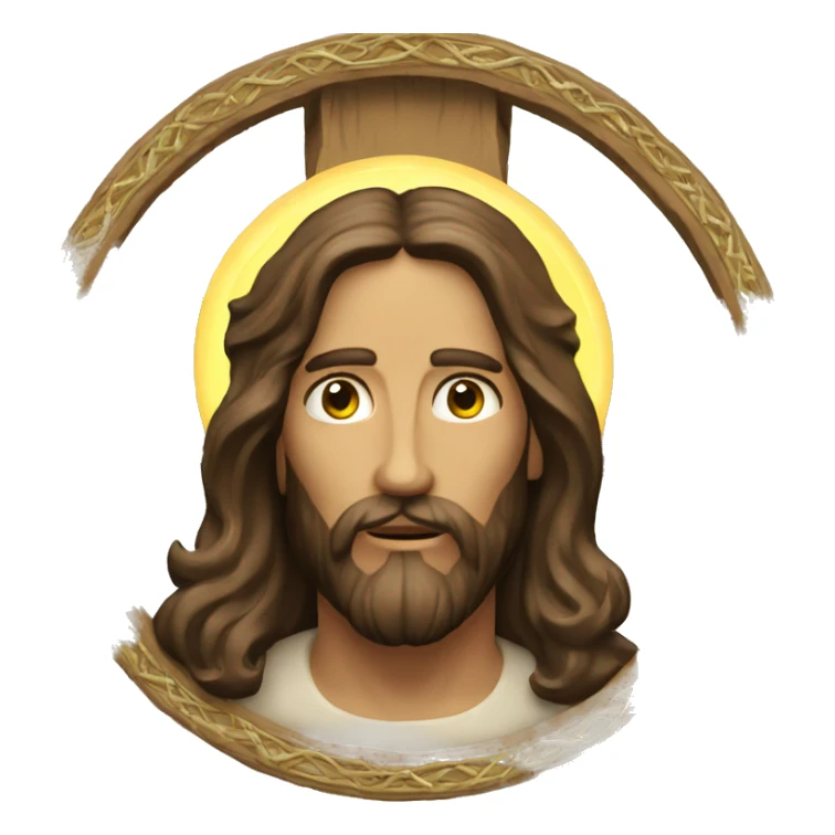 Jesus Christ with halo cross sticker