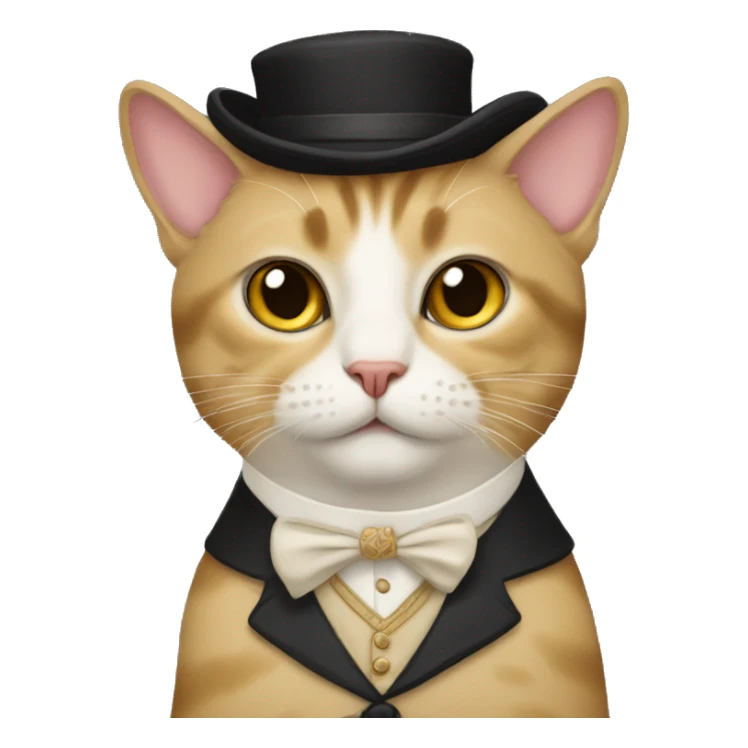 cat dressed like Downton abbey character  sticker