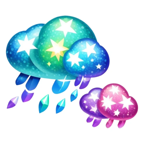 three AI-style sparkles in a group, each sparkle displays a different fabric pattern texture, modern design sticker