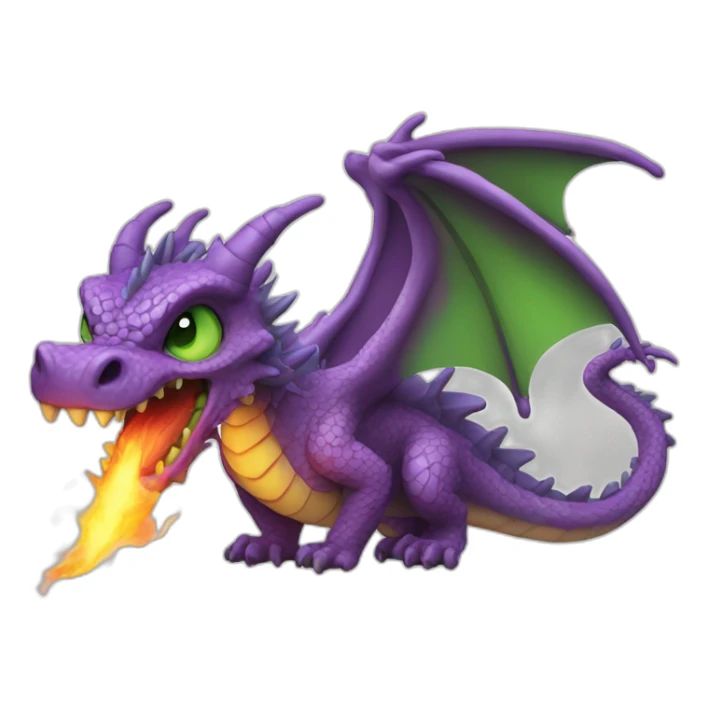 purple-dragon-with-green-eyes-breathing-fire sticker