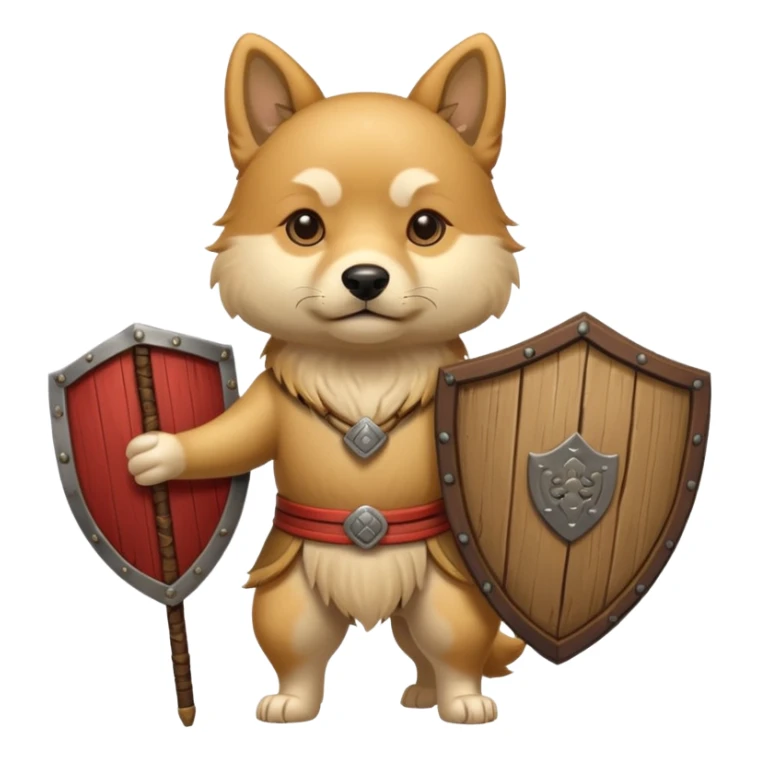 ancient chinese dog with wooden shield sticker