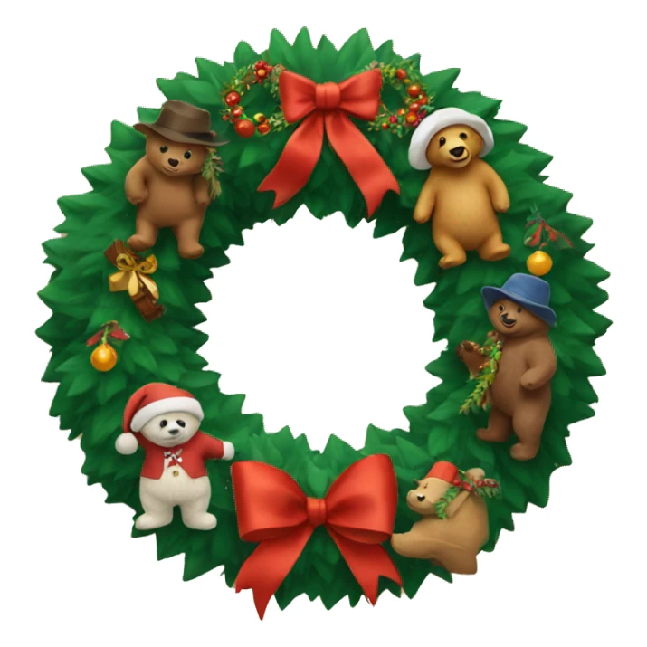 Christmas wreath with Paddington sticker