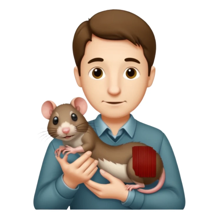 Ron Wizzly' from Harry Potter holding his pet rat in his right hand sticker
