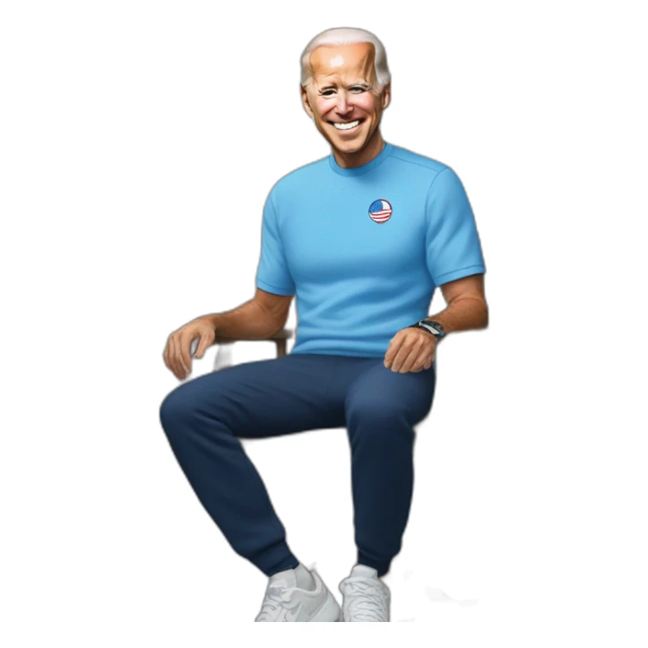 jeo biden with light blue nike tech fleece sticker