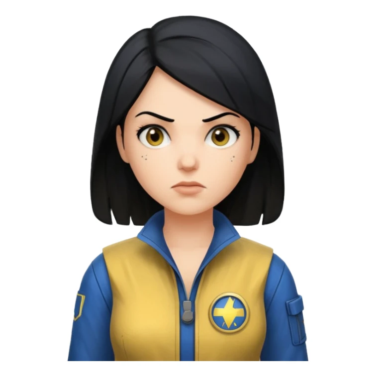 Lucy (black hair) from the Fallout TV show sticker