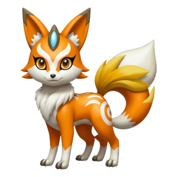 Meloetta-Lombax-Renamon-Pokémon-Fakémon-creature sticker