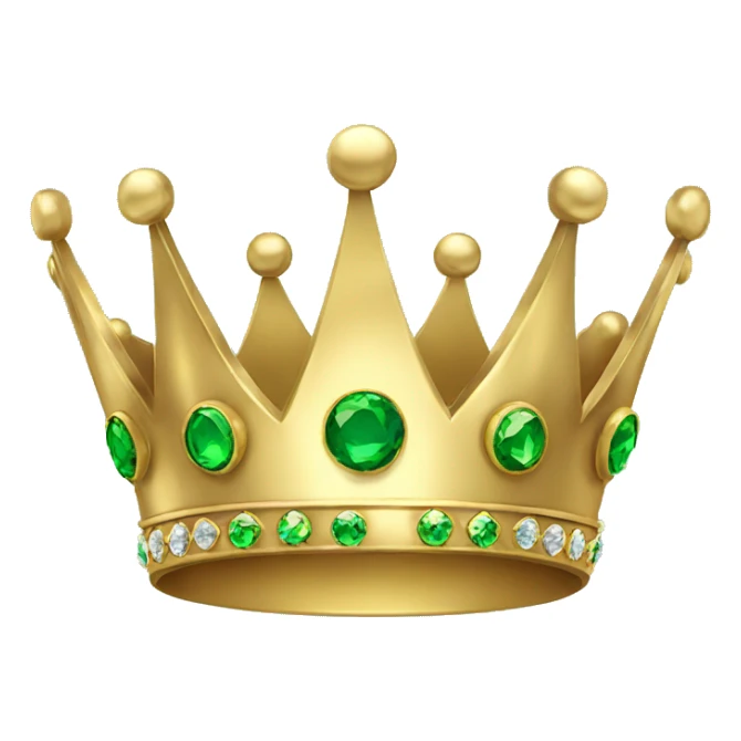 gold crown with green jewels sticker