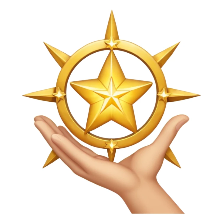 hand with a glowing star in the center sticker
