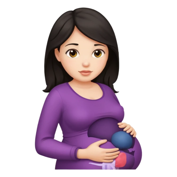Pregnant woman with dark hair sticker