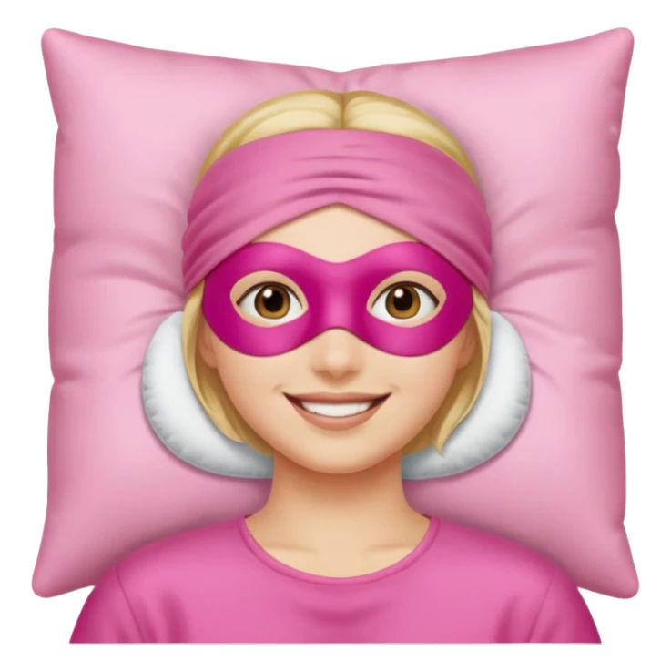 relaxed with pink sleep mask face emji sticker