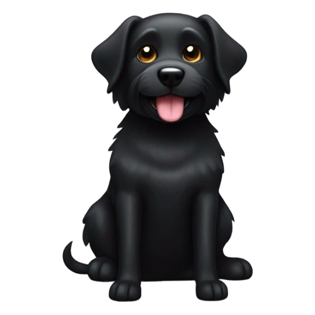 Black dog Carrying a pillow sticker