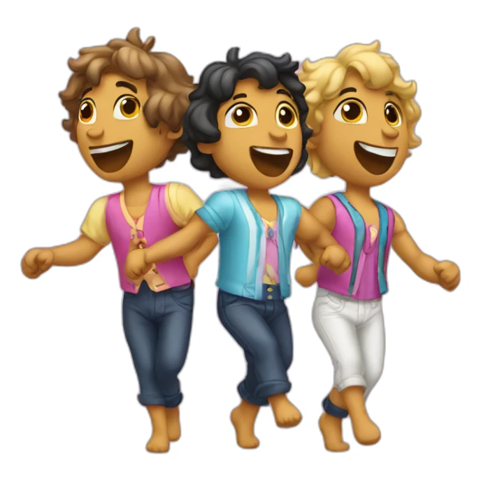 3 perros bailando can can sticker