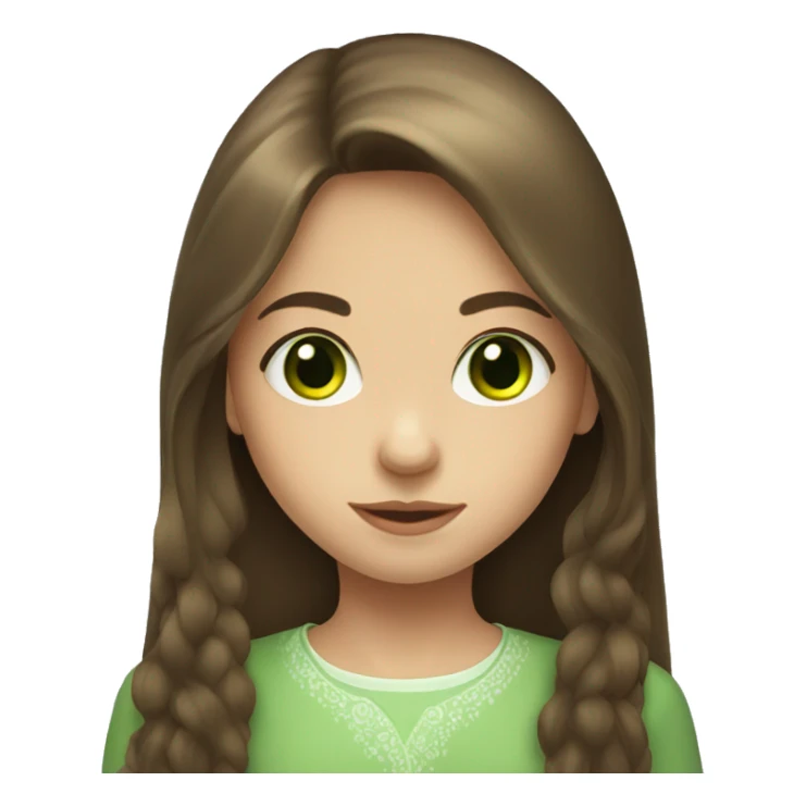 Small Russian girl with green eyes and long brown hair  sticker