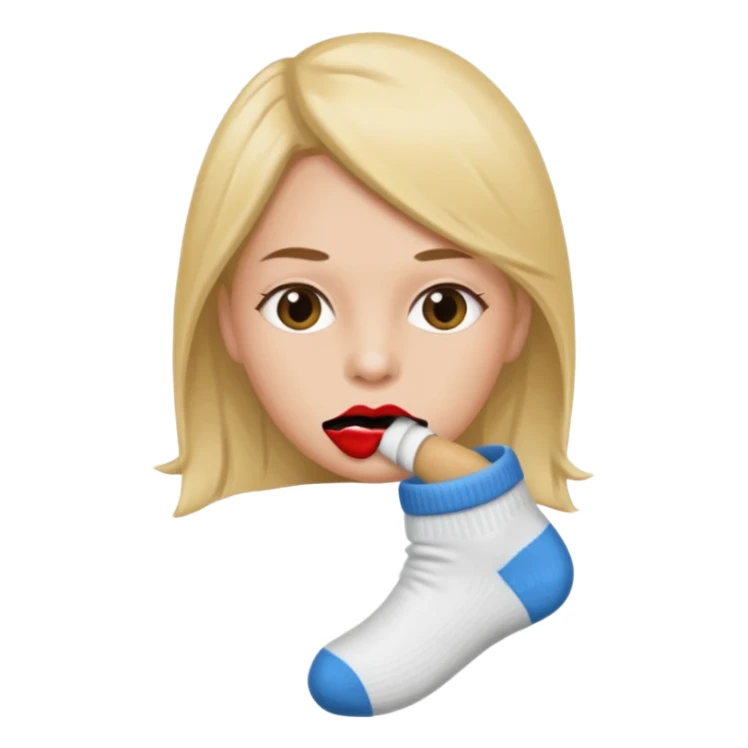 Woman with a sock in her mouth  sticker