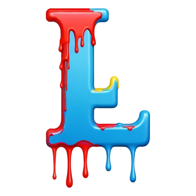 Graffiti The letter L with drippy paint sticker