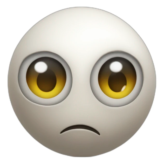 3d sphere with a cartoon hopper texture with big beautiful eyes sticker