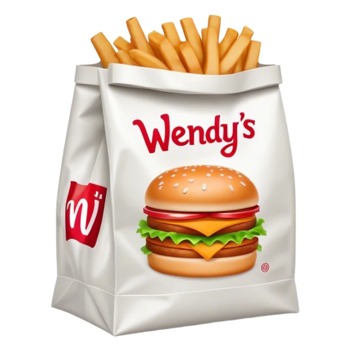 wendy’s fast food bag with logo sticker