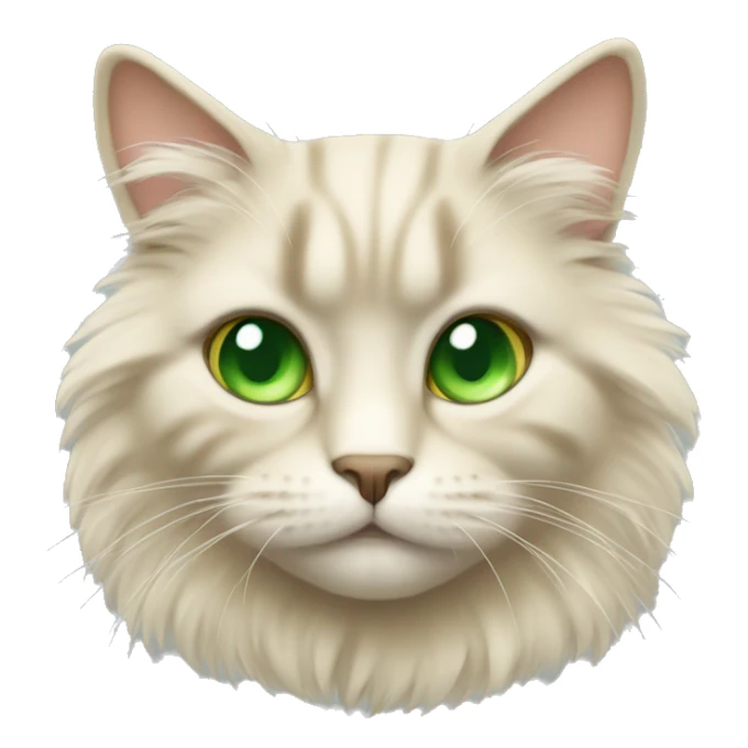 beige fluffy cat with green eyes sticker