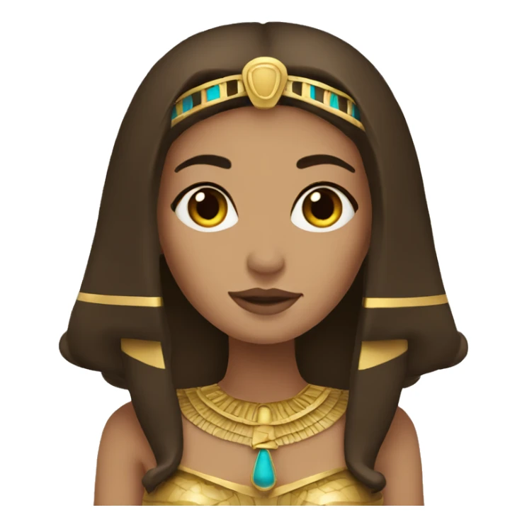 Cleopatra with long hair brown sticker