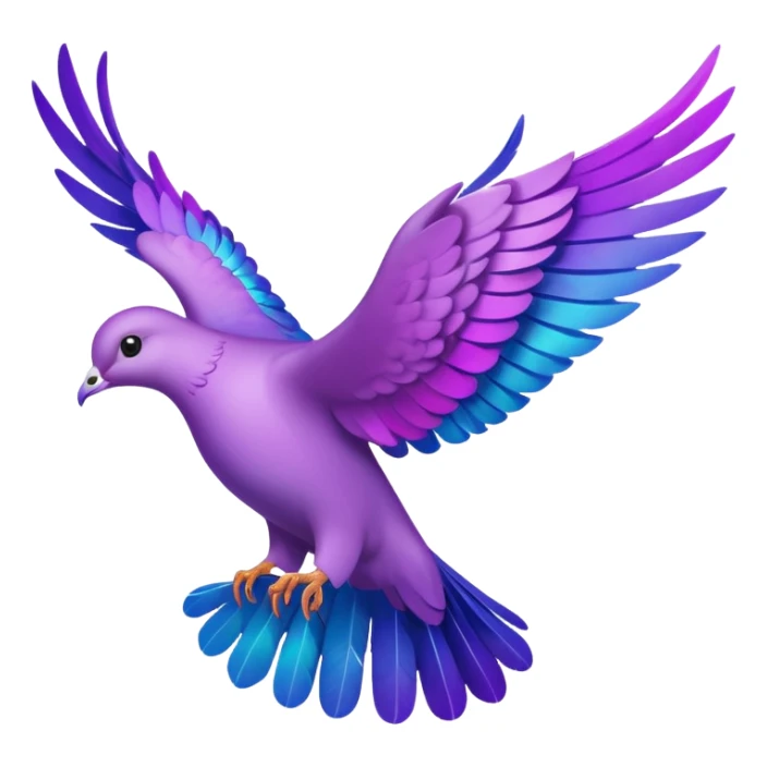 Purple dove flying towards heaven  sticker